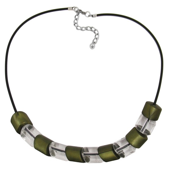 necklace beads green 45cm