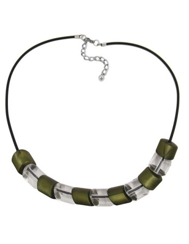 necklace beads green 45cm