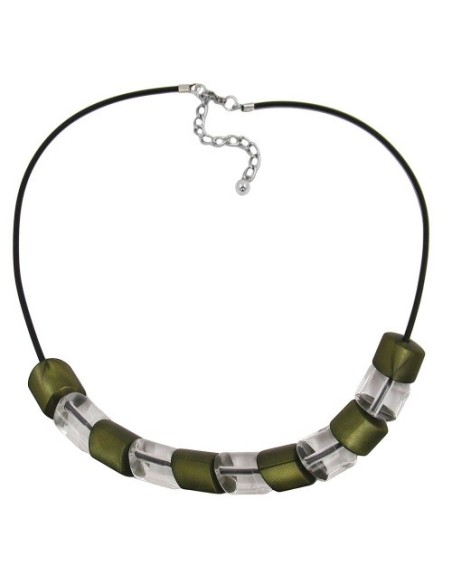 necklace beads green 45cm
