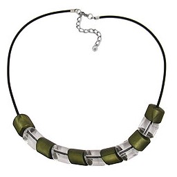 necklace beads green 45cm