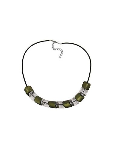 necklace beads green 45cm