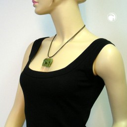 necklace elephant green/ olive