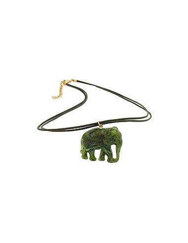 necklace elephant green/ olive