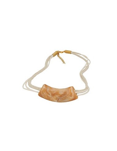 necklace tube flat curved beige 50cm