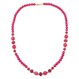 necklace beads raspberry red