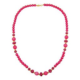 necklace beads raspberry red