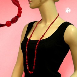 necklace beads red-black 95cm