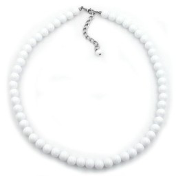 necklace beads 6mm white/ glossy