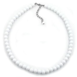 necklace beads 6mm white-shiny 45cm