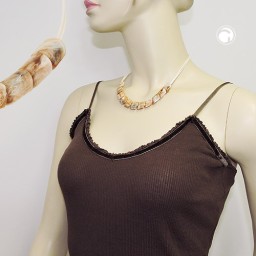 necklace slanted beads beige marbled