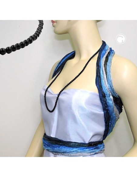 necklace beads 6mm black 80cm