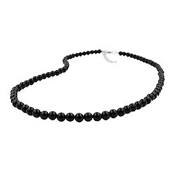 necklace beads 6mm black 70cm