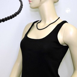 necklace beads 6mm black 50cm