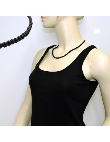 necklace beads 6mm black 50cm