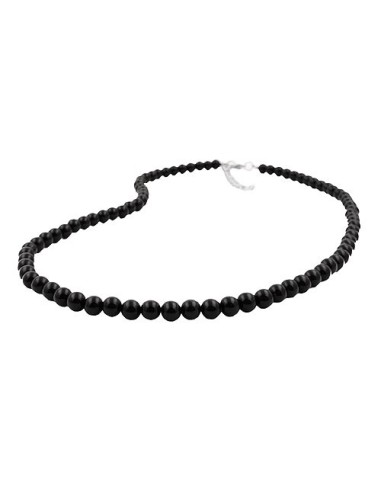 necklace beads 6mm black 50cm