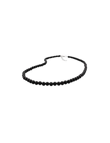 necklace beads 6mm black 50cm