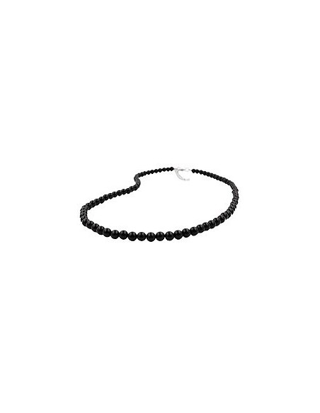 necklace beads 6mm black 50cm