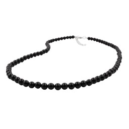 necklace beads 6mm black 55cm