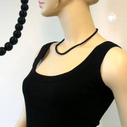 necklace beads 6mm black 45cm