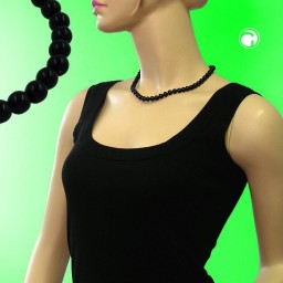 necklace beads 6mm black 42cm