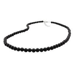 necklace beads 6mm black 40cm