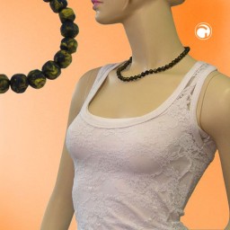 necklace baroque beads green-olive 45cm