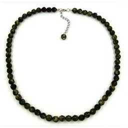 necklace baroque beads green-olive 45cm