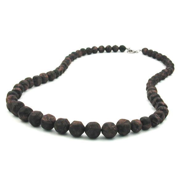 necklace baroque beads brown marbled