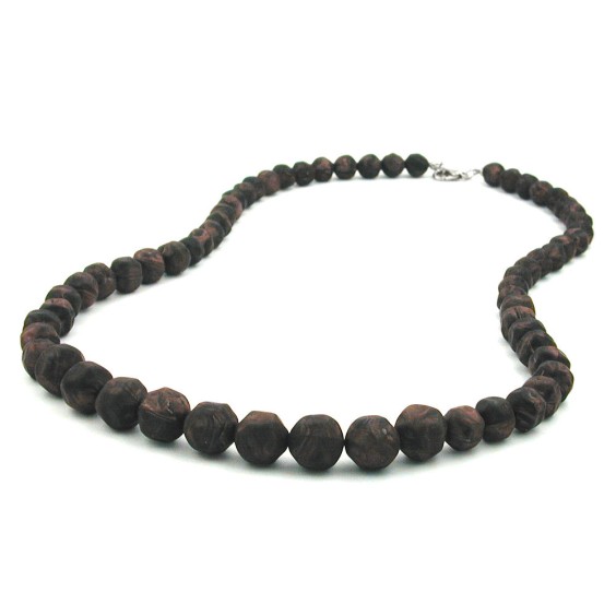 necklace baroque beads brown marbled