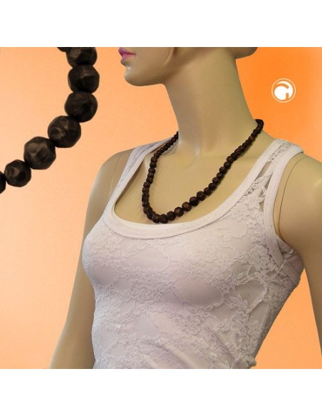 necklace baroque beads brown marbled