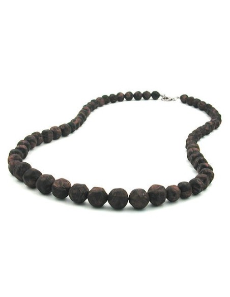 necklace baroque beads brown marbled