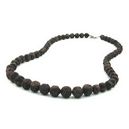 necklace baroque beads brown marbled