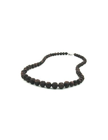 necklace baroque beads brown marbled