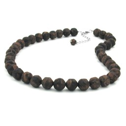 necklace baroque beads 12mm brown 50cm