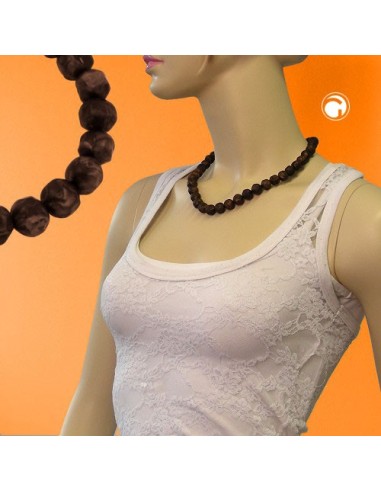 necklace baroque beads 12mm brown 50cm