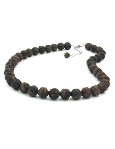 necklace baroque beads 12mm brown 50cm