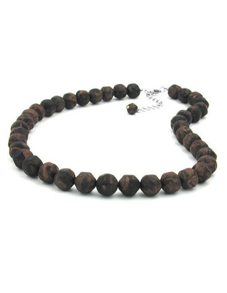 necklace baroque beads 12mm brown 50cm