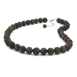 necklace baroque beads 12mm brown 50cm