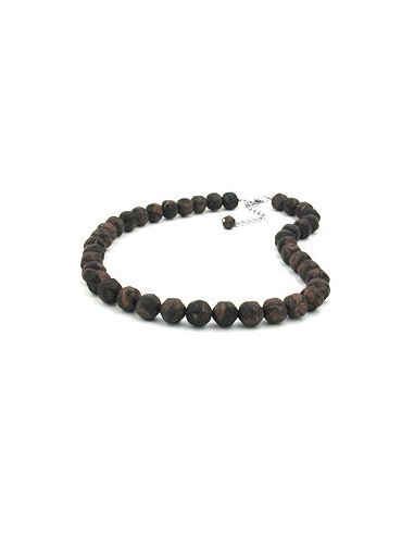 necklace baroque beads 12mm brown 50cm