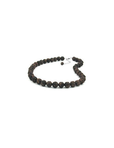 necklace baroque beads 12mm brown 50cm