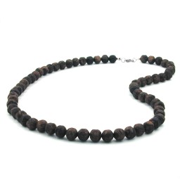 necklace baroque beads 10mm brown marbled