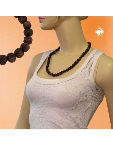necklace baroque beads 10mm brown marbled