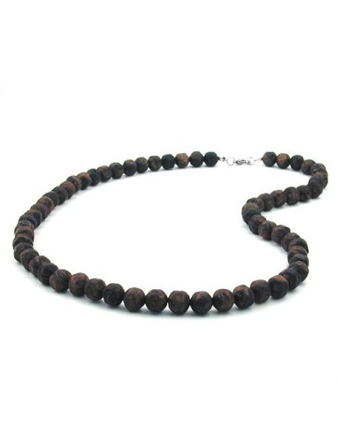 necklace baroque beads 10mm brown marbled