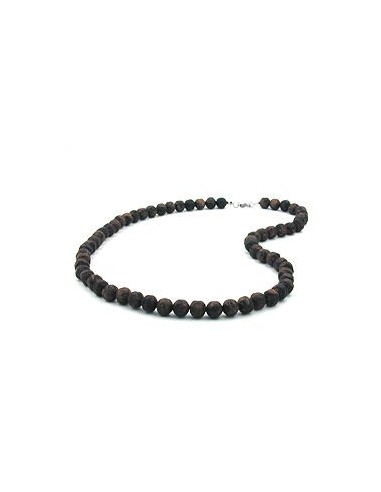 necklace baroque beads 10mm brown marbled