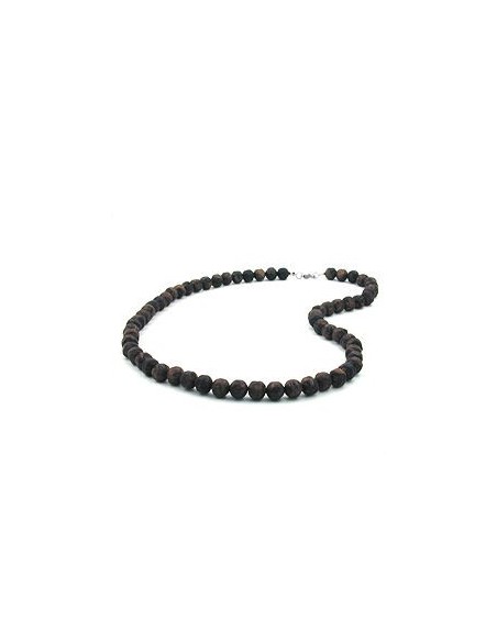 necklace baroque beads 10mm brown marbled