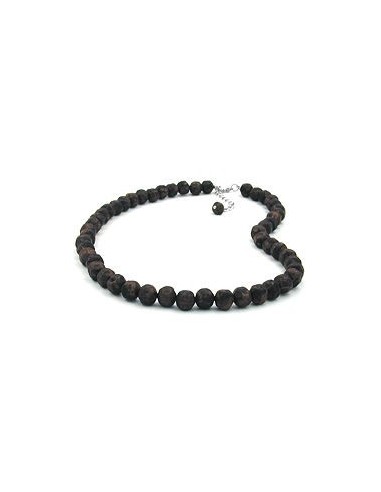 necklace baroque beads 10mm brown marbled