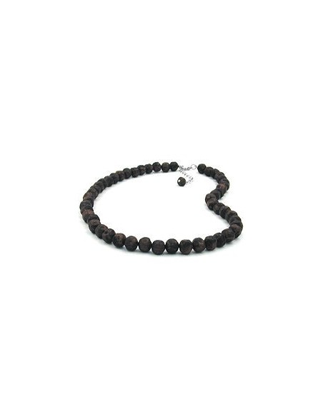 necklace baroque beads 10mm brown marbled