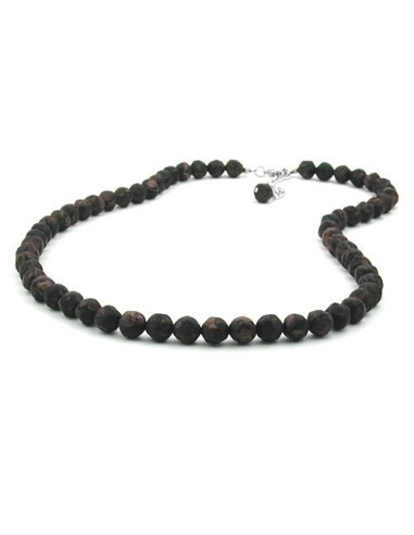 necklace baroque beads 8mm brown marbled
