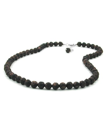 necklace baroque beads 8mm brown marbled