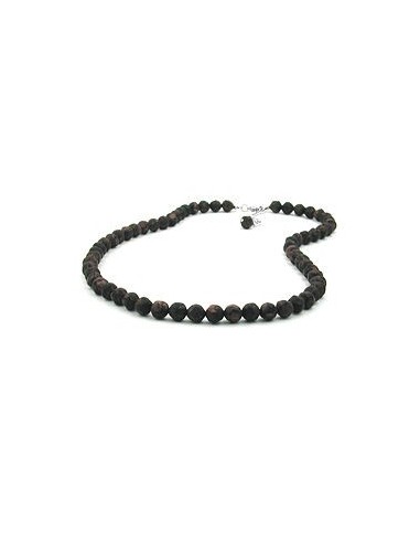 necklace baroque beads 8mm brown marbled